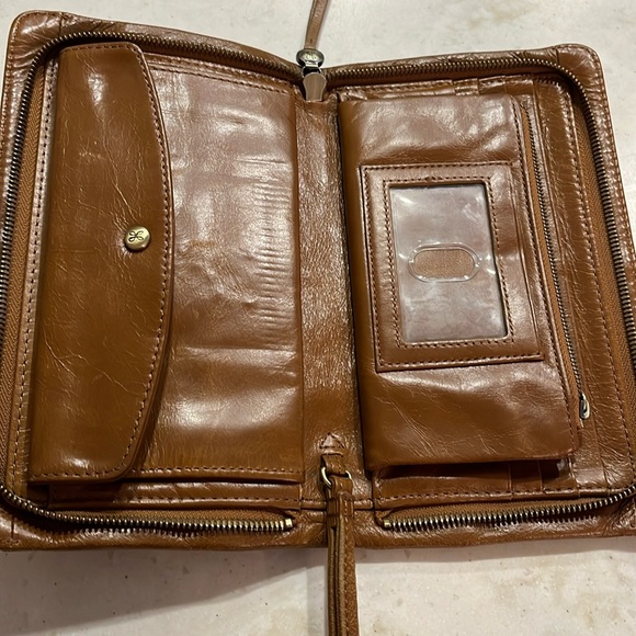 Cognac Hobo Wristlet - Picture 1 of 7